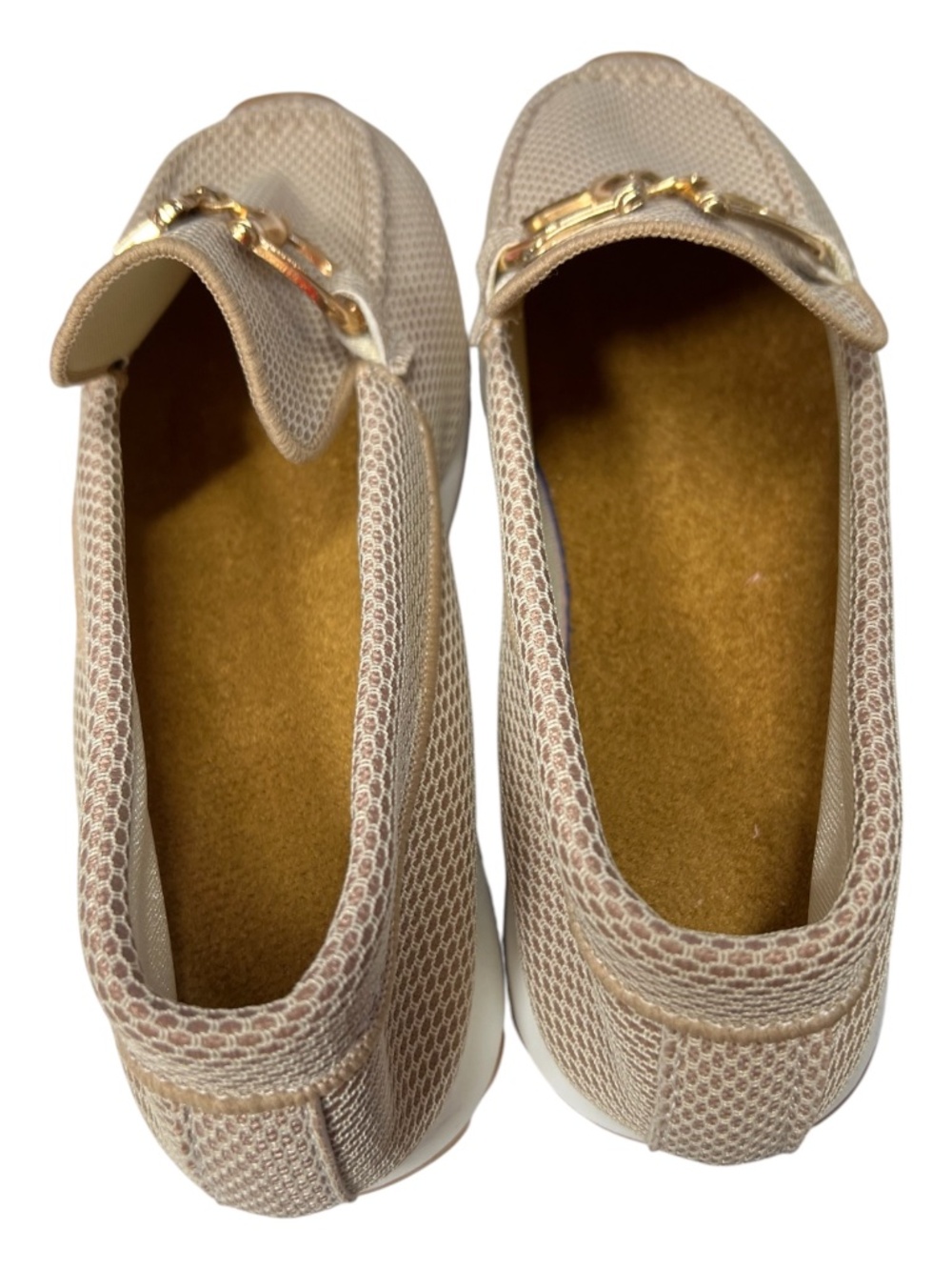 NWOT Tan Orthopedic Loafers Gold Hardware Comfort Slip Ons | EU 37 (US 7) - Picture 6 of 6